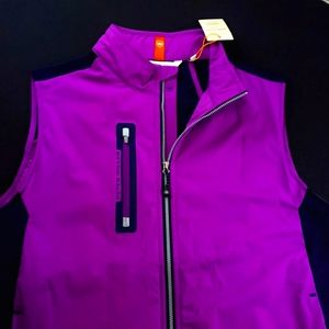 Peter Millar Crown Sport Hyperlight Fuse Large Hybrid Vest Jacket Purple Navy